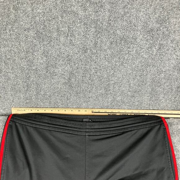 Adidas Track Pants Mens XL Black Red Stripe Logo Straight Leg Active Athletic - Picture 5 of 9